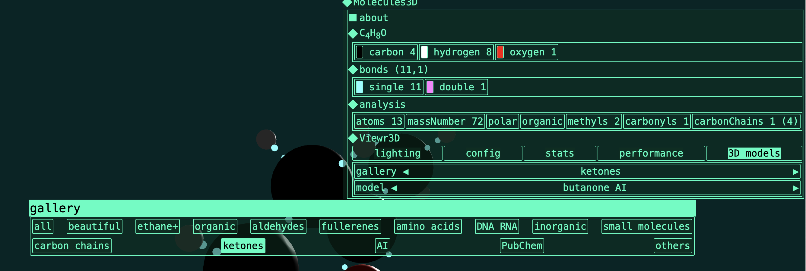 gallery of 3d molecule models
